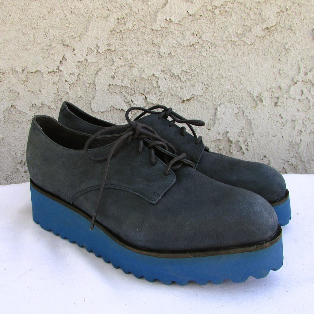 Jeffrey Campbell Garan Navy Suede Leather Platform Oxford 8.5